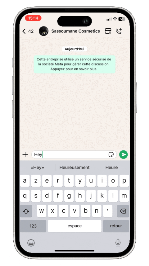 Démonstration de PeeloShop sur WhatsApp